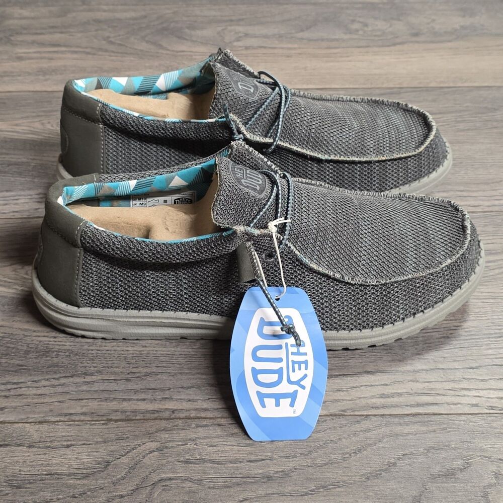 Hey Dude Wally Sox Charcoal Men's Slip On Loafer Shoes Men's Size 10 NEW